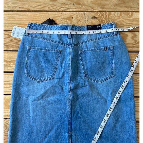 NWT Buffalo David Bitton Denim Skirt Size 30 High Rise Back Slit Raw Hem $79 - Picture 10 of 10